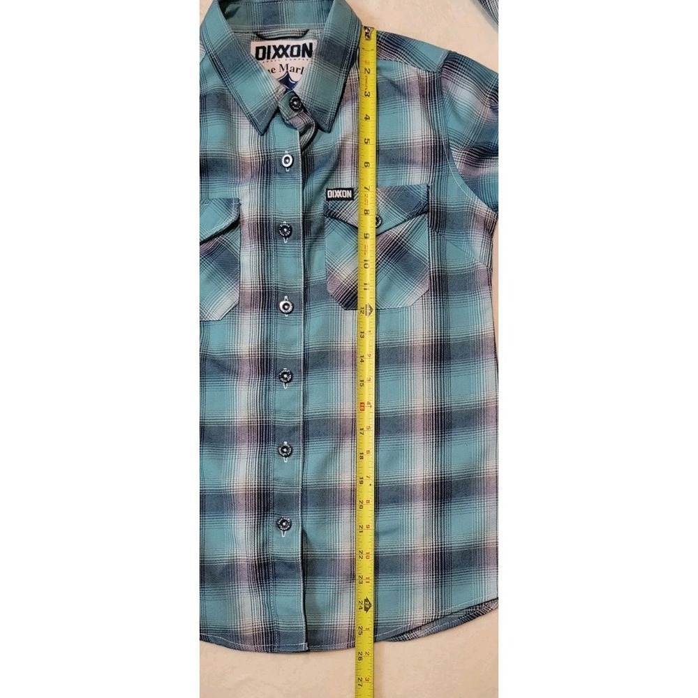 DIXXON FLANNEL COMPANY BLUE MARLIN WOMENS LONG SLEEVE PLAID BUTTONDOWN SZ SMALL - Picture 7 of 7